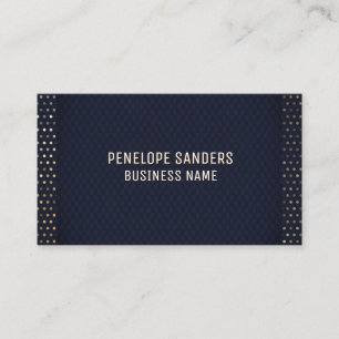 Gouden gespikkelde patroon   Luxe donkerblauw Visitekaartje