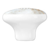 Gouden Gespikkelde Witte Marmeren Monogram Keramische Knop (Zijkant)