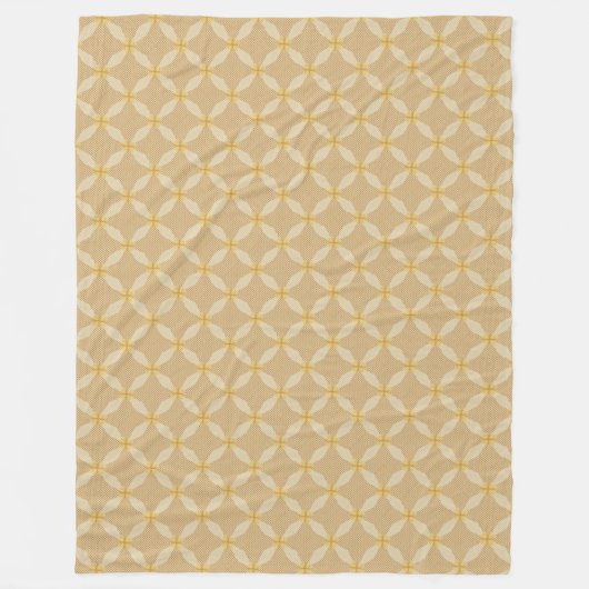 Gouden gestippelde cirkel geometrisch patroon flee fleece deken (Voorkant)