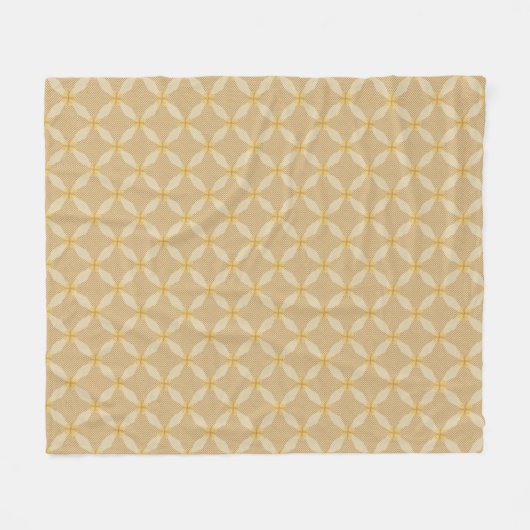 Gouden gestippelde cirkel geometrisch patroon fleece deken (Voorkant (Horizontaal))