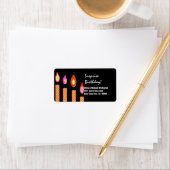 Gouden gestreepte kaarsen Verrassingsverjaardag Etiket (Insitu)