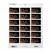 Gouden gestreepte kaarsen Verrassingsverjaardag Etiket (Full Sheet)