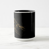 Gouden gestructureerde abstracte berg lijntekening mok (Midden)