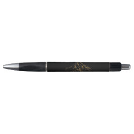 Gouden gestructureerde abstracte berg lijntekening pen