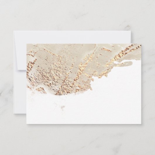 Gouden getextureerde Faux Folie Elegante RSVP-kaar RSVP Kaartje (Achterkant)