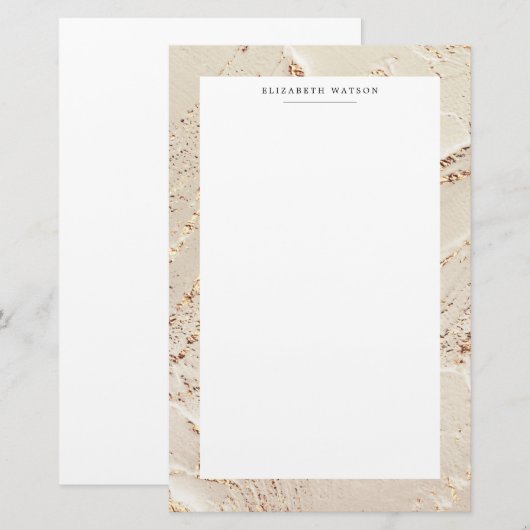 Gouden getextureerde Faux Folie Monogram briefpapi Briefpapier (Voorkant / Achterkant)