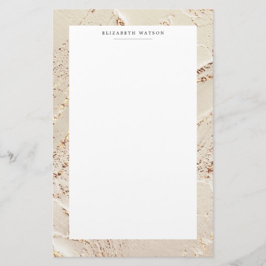 Gouden getextureerde Faux Folie Monogram briefpapi Briefpapier (Voorkant)