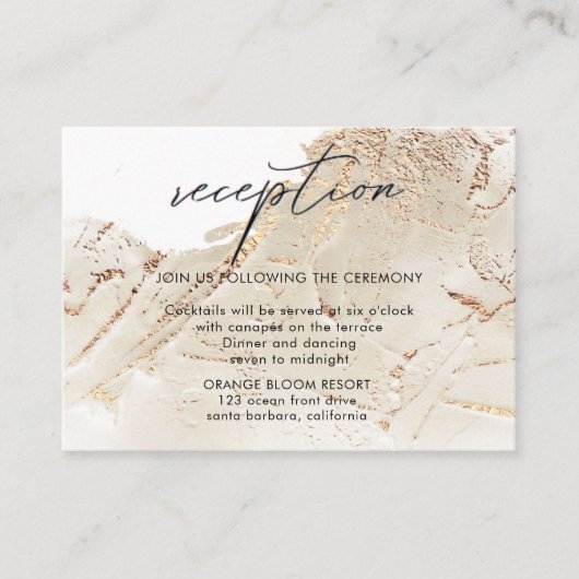 Gouden getextureerde Faux Folie Receptie Behuizing Informatiekaartje (Voorkant)