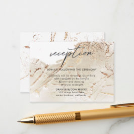 Gouden getextureerde Faux Folie Receptie Behuizing Informatiekaartje