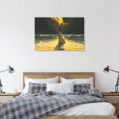 Gouden Getijde van Eenzaamheid | Hemelse Getijden Canvas Afdruk (Insitu (Slaapkamer))
