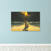 Gouden Getijde van Eenzaamheid | Hemelse Getijden Canvas Afdruk (Insitu (Houten vloer))