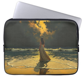 Gouden Getijde van Eenzaamheid | Hemelse Getijden Laptop Sleeve