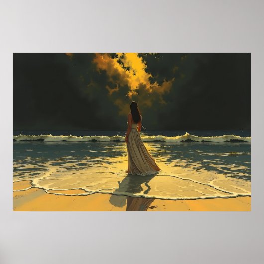 Gouden Getijde van Eenzaamheid | Hemelse Getijden Poster (Voorkant)