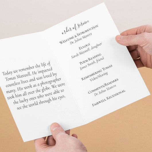 Gouden getrimde viering van het leven gevouwen programma