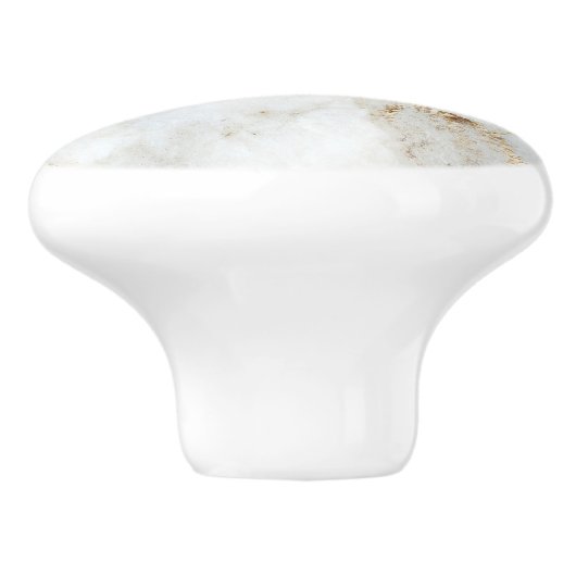 Gouden gevlekt wit marmer keramische knop (Zijkant)