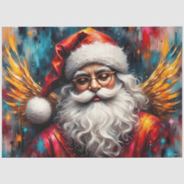 Gouden Gevleugelde Sint Nicolaas Vintage Kerstmis  Tissuepapier