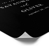 Gouden gevoerde bloemenbruiloft welkomstbord - Zwa Poster (Hoek)