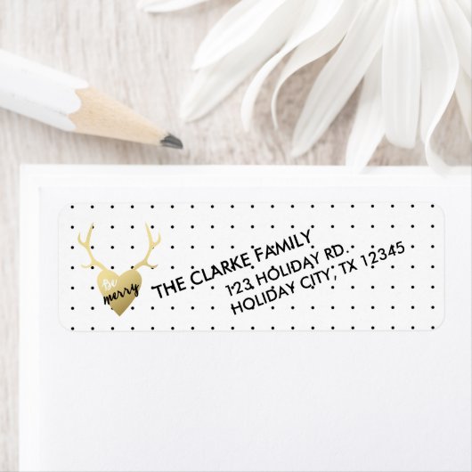 Gouden gewei | Etiket retouradres (Insitu)