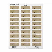 Gouden Geweien & Bruin Papier Rustieke Trouwfeest Etiket (Full Sheet)