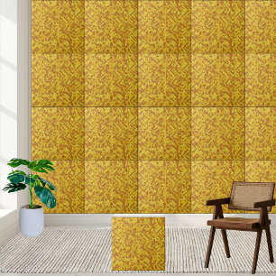 Gouden Geweven Geometrische Patroon Keramische Teg Tegeltje
