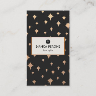 Gouden gilter sterren haar stylist salon schaar visitekaartje