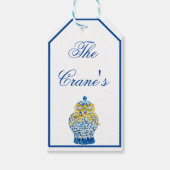 Gouden Ginger Jar Jars Wenskaart Gift Labels Cadeaulabel (Voorkant)