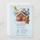 Gouden Gingercakehuis Baby Shower Kaart (Voorkant)