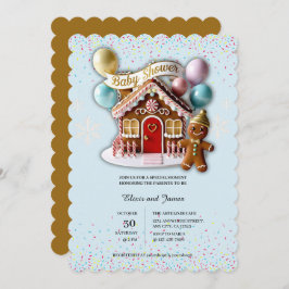 Gouden Gingercakehuis Baby Shower Kaart