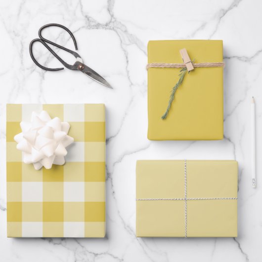 Gouden Gingham Inpakpapier Vel (Voorkant)