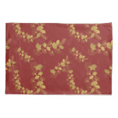 Gouden Gingko Balboa Bladeren op Donkerrode Achter Kussensloop (Achterkant)
