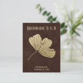 Gouden Gingko-blad Vakantiehuis Briefkaart (Staand voorkant)
