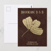 Gouden Gingko-blad Vakantiehuis Briefkaart (Voorkant / Achterkant)
