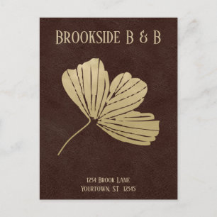 Gouden Gingko-blad Vakantiehuis Briefkaart
