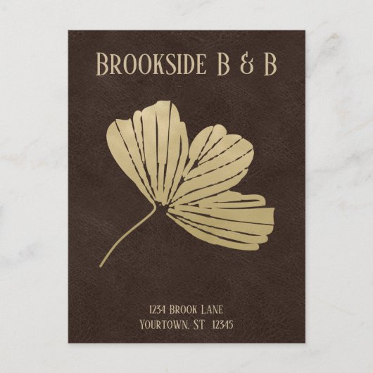 Gouden Gingko-blad Vakantiehuis Briefkaart (Voorkant)