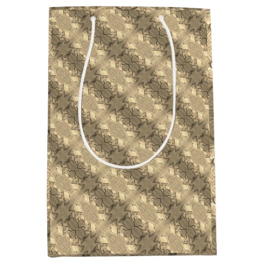 Gouden Gingko laat geschenktas achter Medium Cadeauzakje (Voorkant)