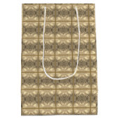 Gouden Gingko laat geschenktas achter Medium Cadeauzakje (Achterkant)