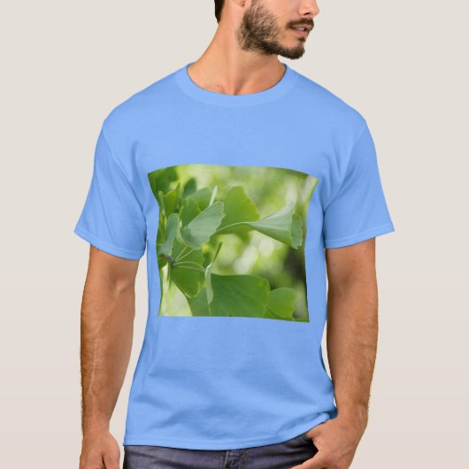Gouden Ginkgo-blad Kunst T-shirt (Voorkant)