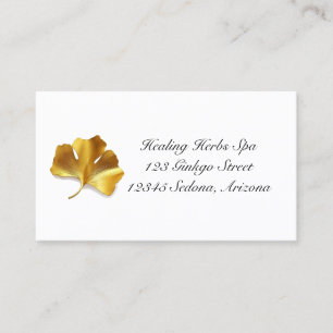 Gouden Ginkgo-blad - Symbool van Lange Levensduur Visitekaartje