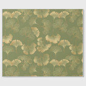 Gouden Ginkgo Herfstpatroon Cadeaupapier (Vlak)