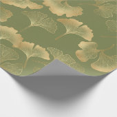 Gouden Ginkgo Herfstpatroon Cadeaupapier (Hoek)