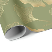 Gouden Ginkgo Herfstpatroon Cadeaupapier (Rol Hoek)