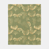 Gouden Ginkgo Herfstpatroon Fleece Deken (Voorkant)
