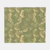 Gouden Ginkgo Herfstpatroon Fleece Deken (Voorkant (Horizontaal))