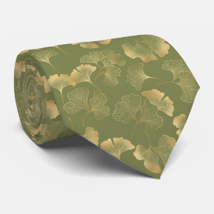 Gouden Ginkgo Herfstpatroon Stropdas