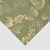 Gouden Ginkgo Herfstpatroon Tissuepapier (Detail)