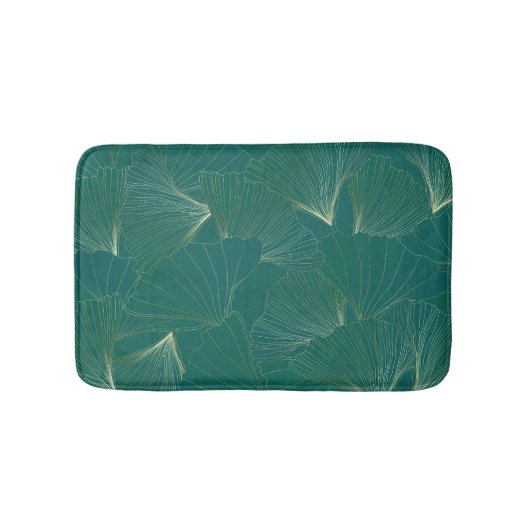 Gouden Ginkgo laat art deco achter Badmat (Voorkant)