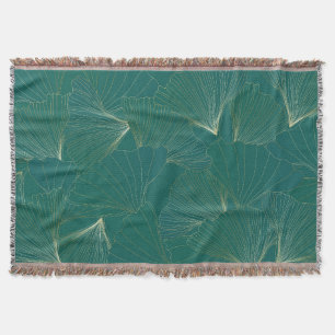 Gouden Ginkgo laat art deco achter Deken