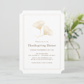 Gouden Ginkgo laat eenvoudig Thanksgiving diner ac Kaart (Staand voorkant)