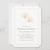 Gouden Ginkgo laat eenvoudig Thanksgiving diner ac Kaart (Voorkant)
