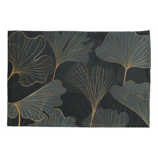 Gouden Ginkgo: luxe bloemendeco. Kussensloop (Achterkant)